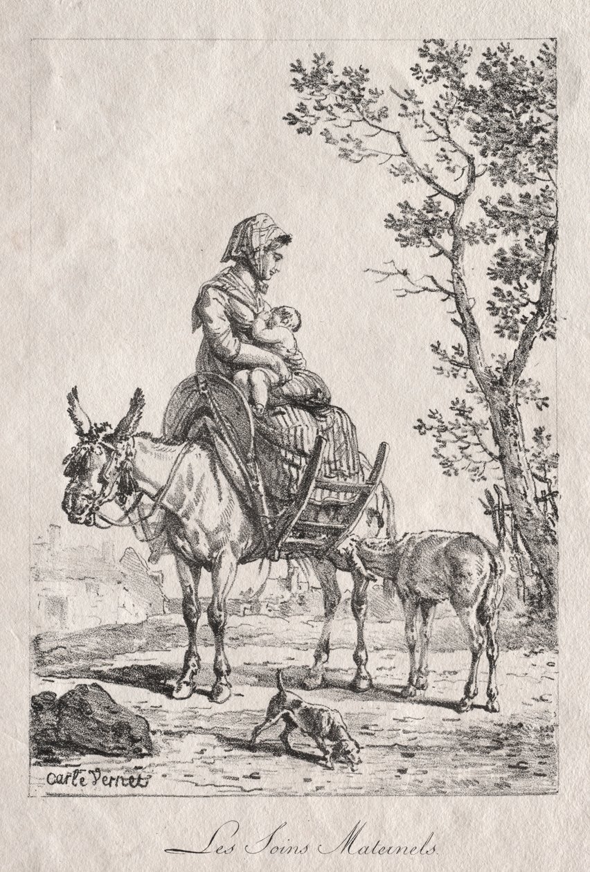 Anyai gondozás. alkotó: Carle Vernet