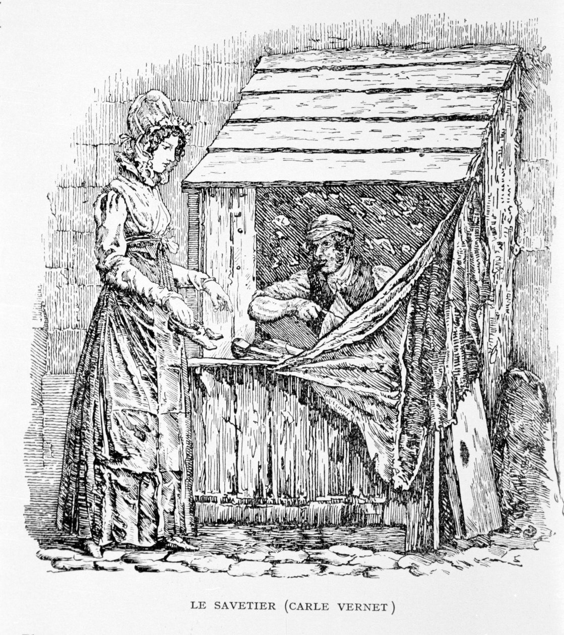 A Megmentő. Carle Vernet metszet. 19. század. alkotó: Carle Vernet
