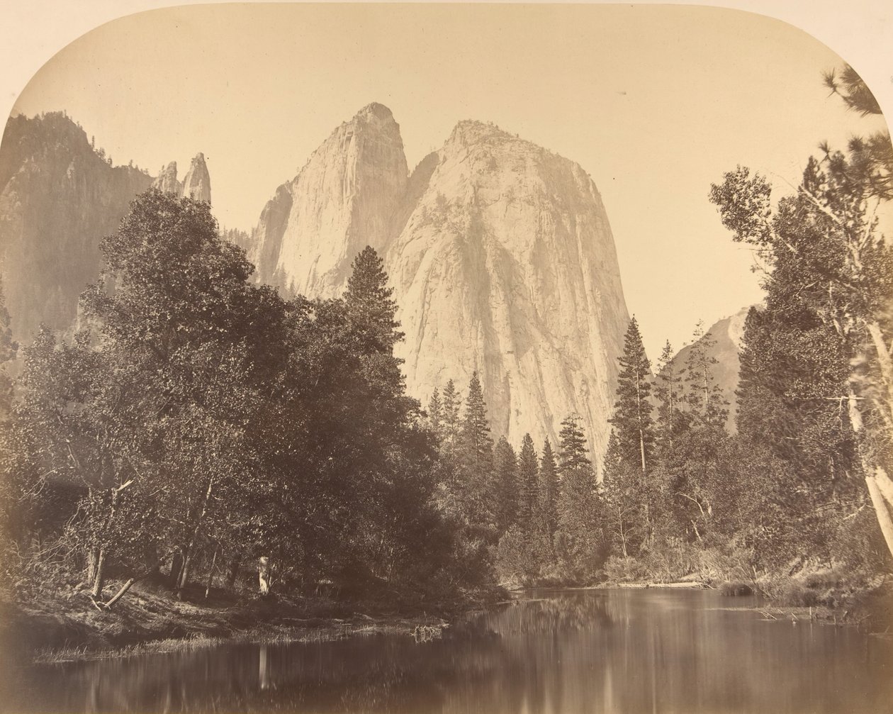 Cathedral Rock, River View, 1861. alkotó: Carleton Emmons Watkins