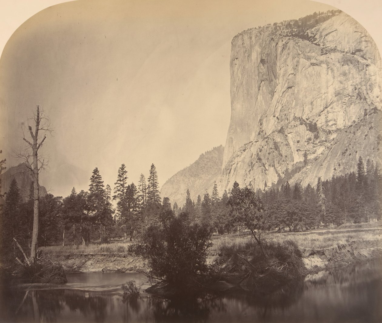 Tutucanula, El Capitan, 4000 láb, 1861. alkotó: Carleton Emmons Watkins