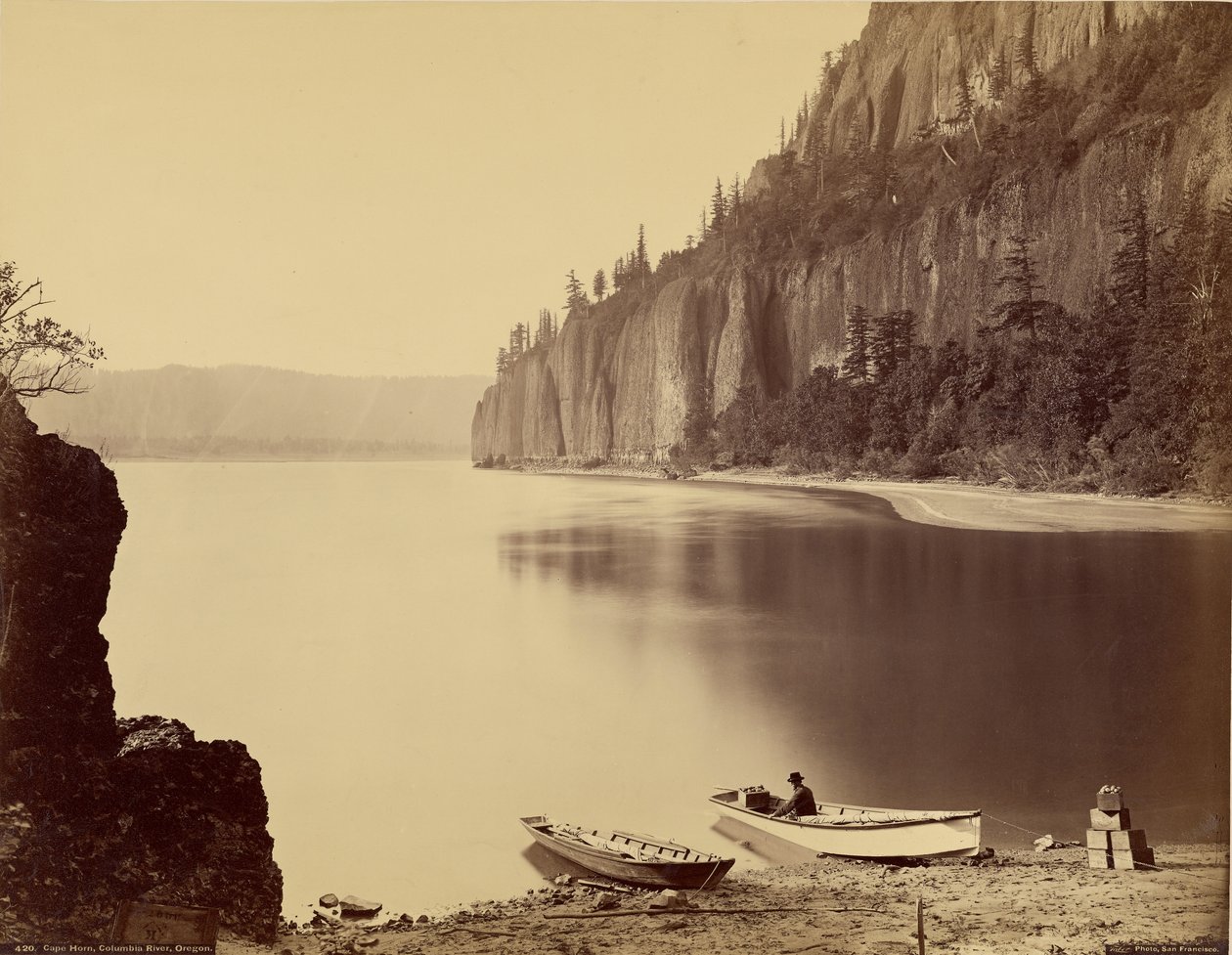 Horn-fok, Columbia folyó, Oregon alkotó: Carleton Watkins