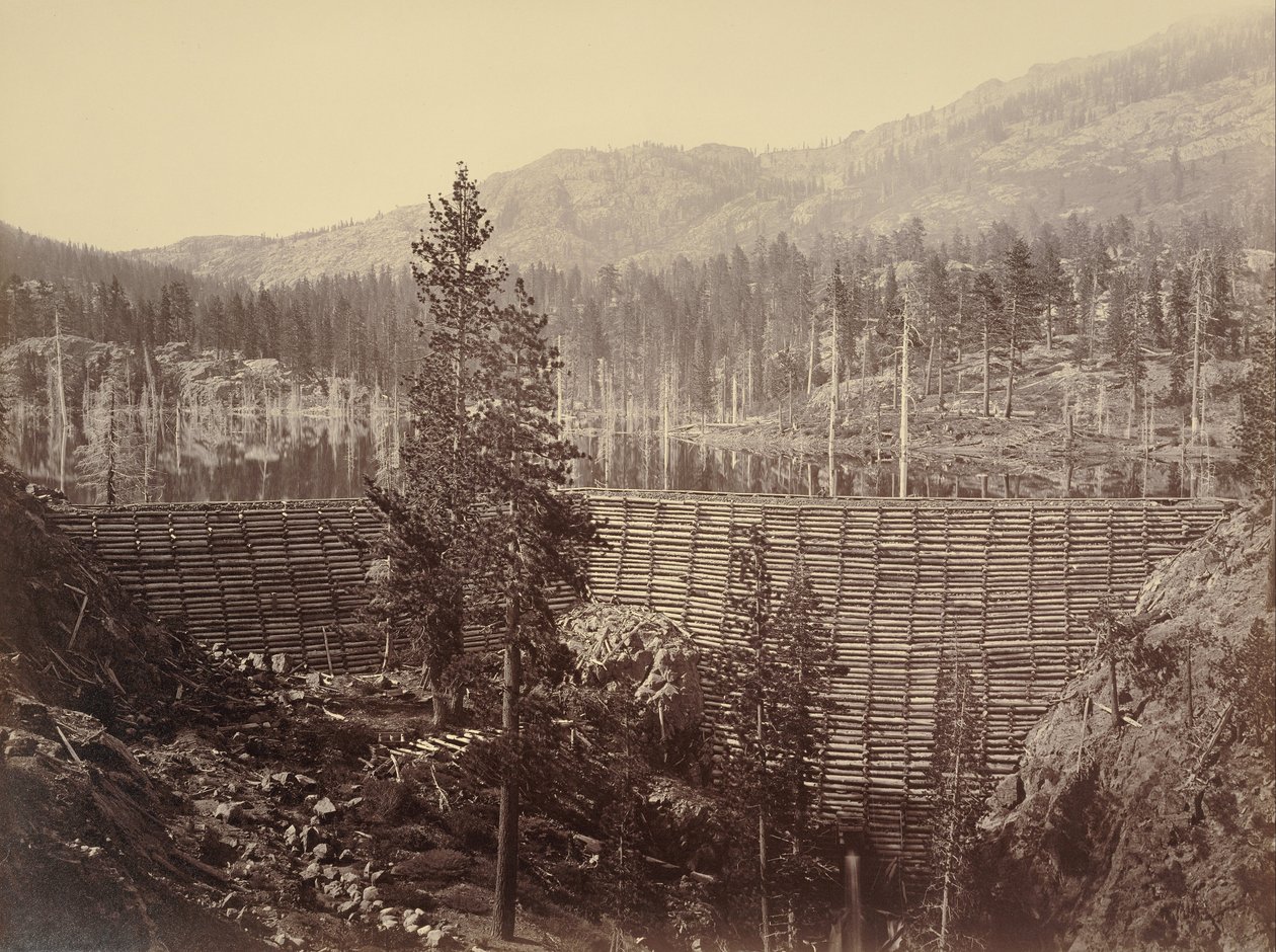 Gát és tó, Nevada megye, kilátás alkotó: Carleton Watkins