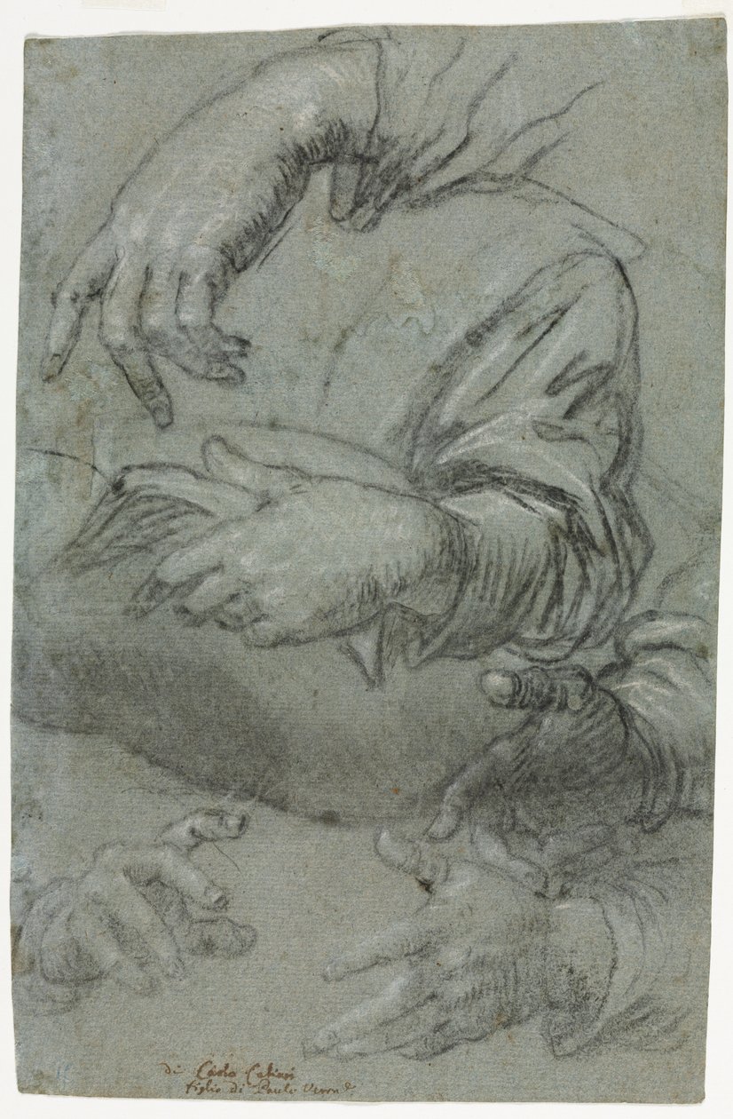 Studies of Hands recto, c. 1586. alkotó: Carletto Caliari