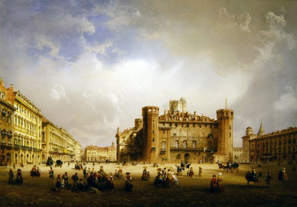 Piazza Castello, Torino, 1852 alkotó: Carlo Bossoli