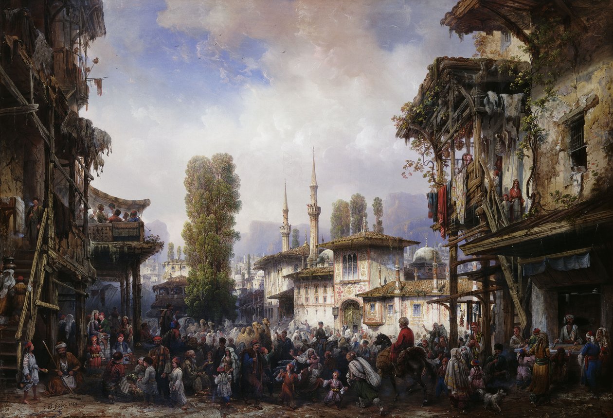 Tatárok tere, Bahceka, 1854 alkotó: Carlo Bossoli