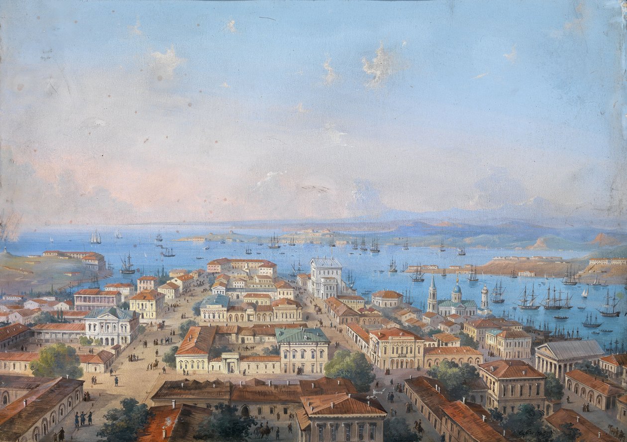 Szevasztopol látképe, 1860-1870-es évek alkotó: Carlo Bossoli