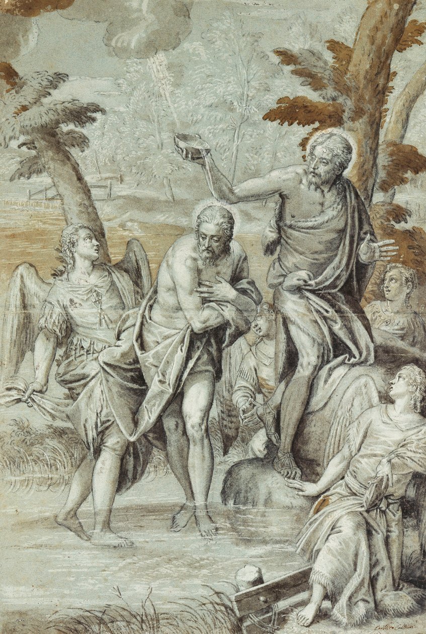 Krisztus keresztsége, alkotó: Carlo Caliari