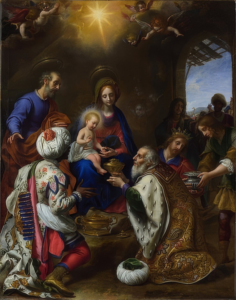 A mágusok imádása. 1649 alkotó: Carlo Dolci