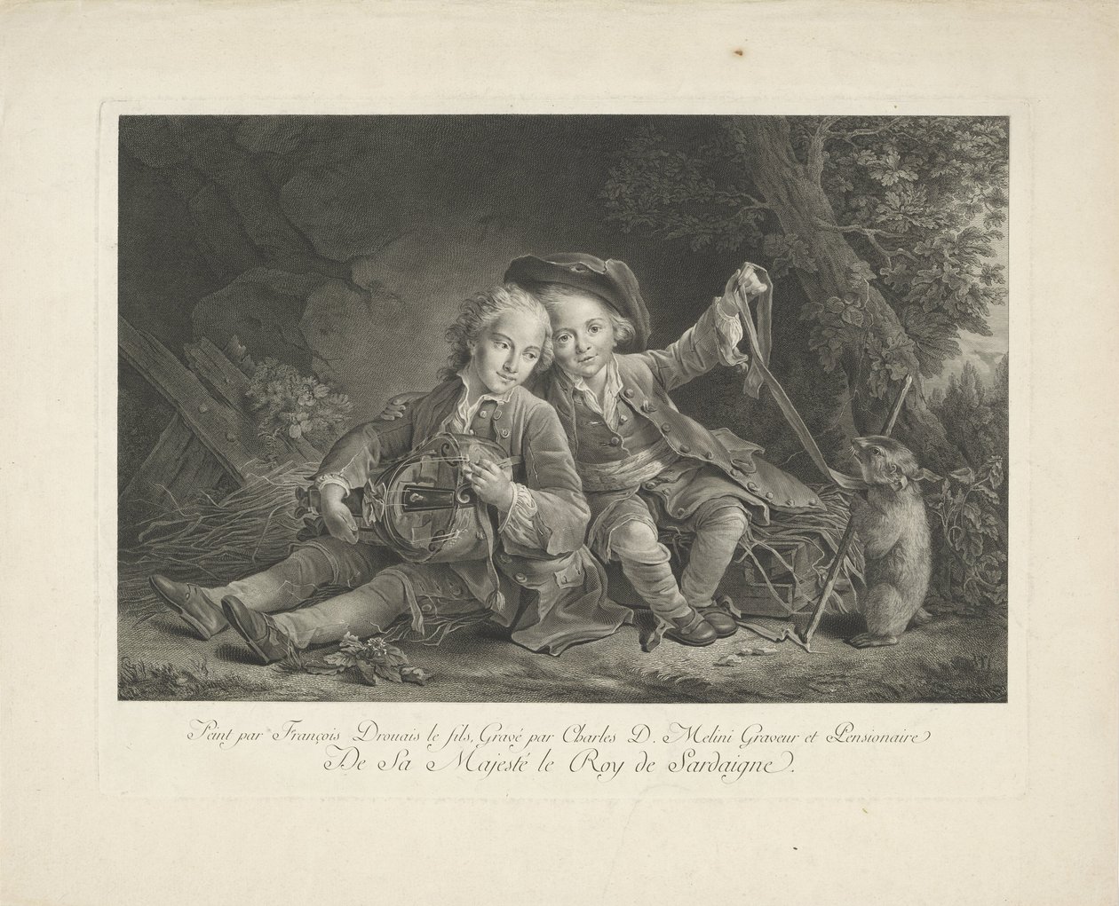 Két fiú mormotával alkotó: Carlo Domenico Melini