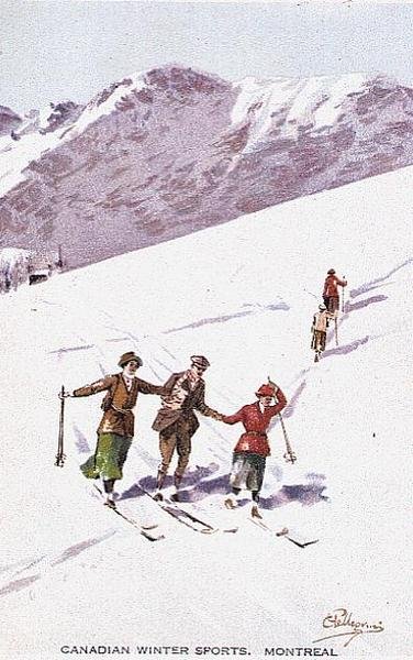 Kanadai téli sportok, Montreal (színes litho) alkotó: Carlo Pellegrini