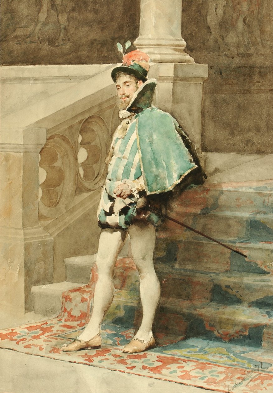 Tanulmány egy udvaroncról, 1877. alkotó: Carlo Randanini