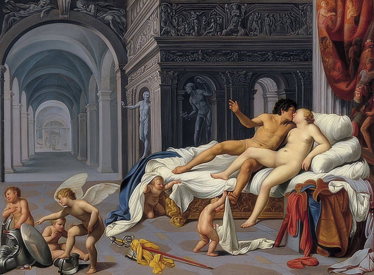 Vénusz és Mars. 1600 körül alkotó: Carlo Saraceni
