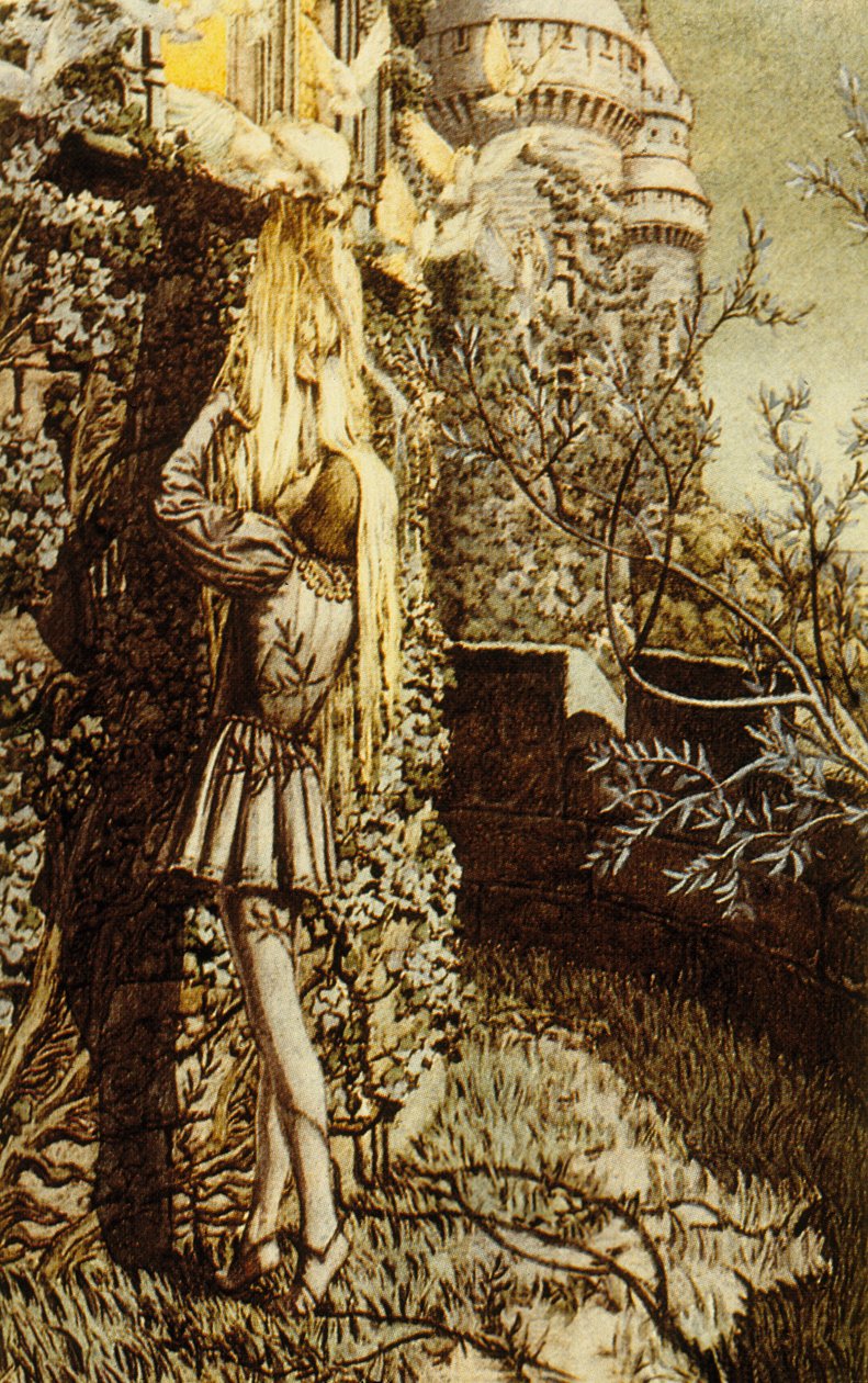 Pelleas és Melisande, Maurice Maeterlinck játéka, 1922-es színes litó alkotó: Carlos Schwabe