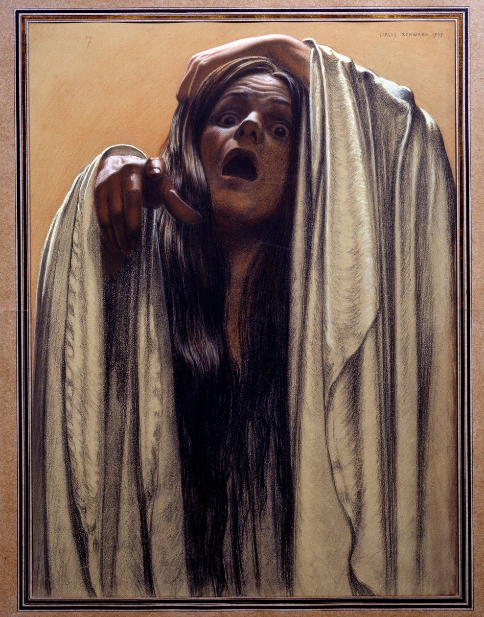 Tanulmány a "The Wave"-hez, 1907 alkotó: Carlos Schwabe