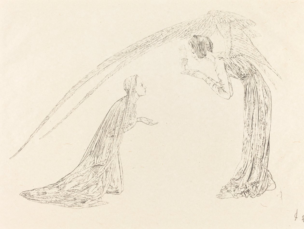 Az Angyali üdvözlet alkotó: Carlos Schwabe