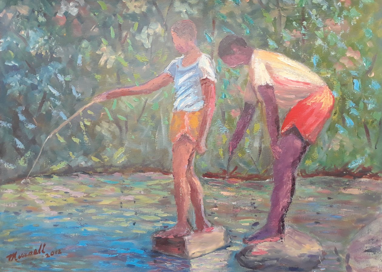 Horgászat, 2014 (olaj, vászon) alkotó: Carlton Murrell