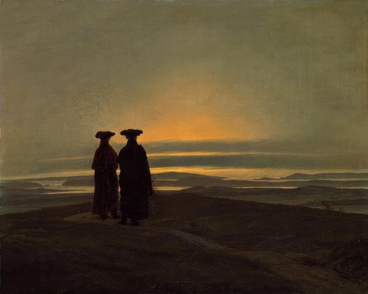 Esti táj két férfival alkotó: Caspar David Friedrich