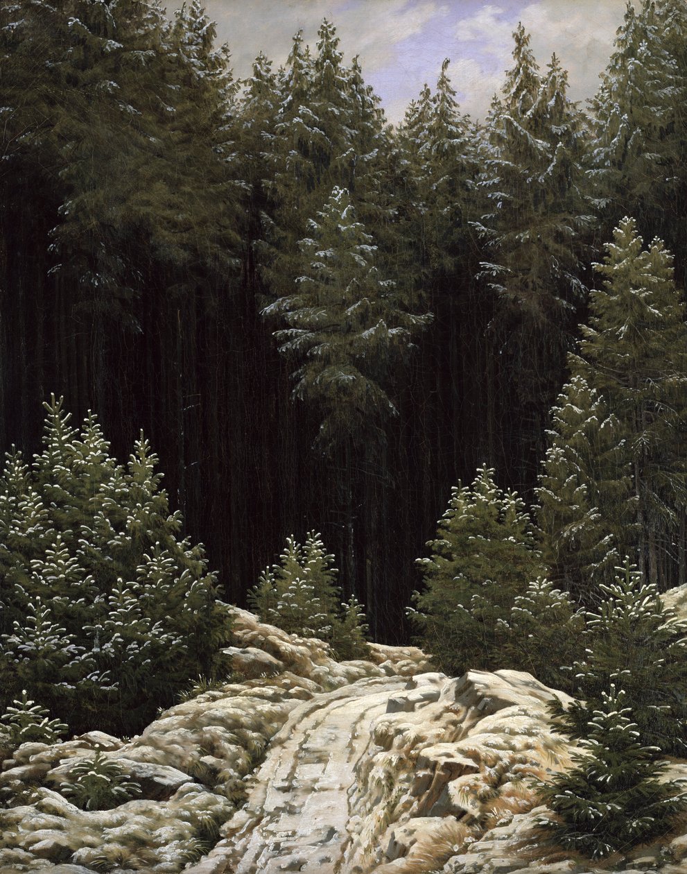 Korai hó, 1828 körül alkotó: Caspar David Friedrich