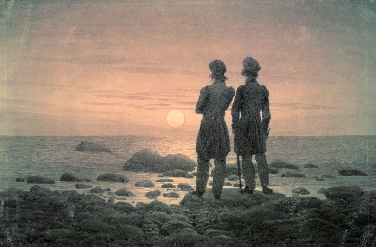 Két férfi a tenger mellett alkotó: Caspar David Friedrich