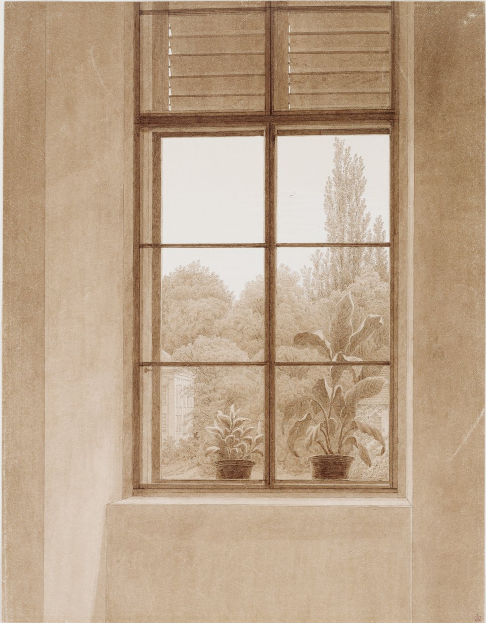 Ablak a Parkra néz alkotó: Caspar David Friedrich