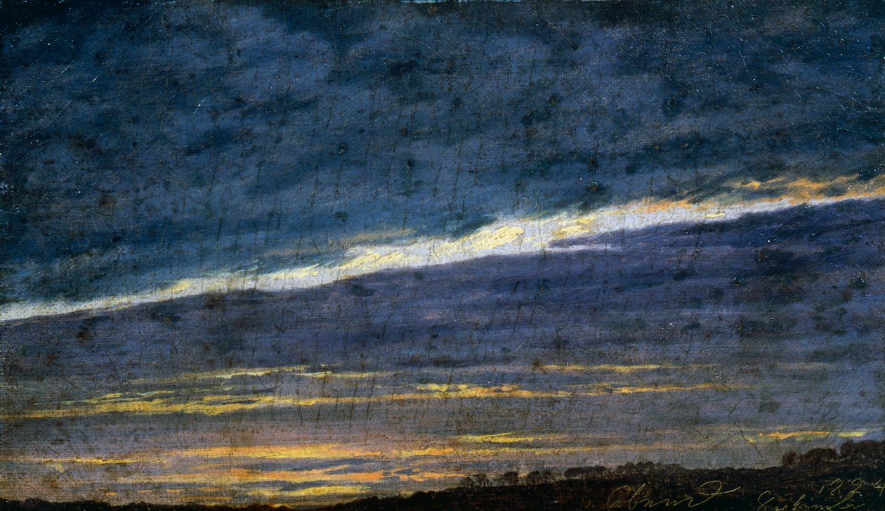 Felhős esti égbolt alkotó: Caspar David Friedrich