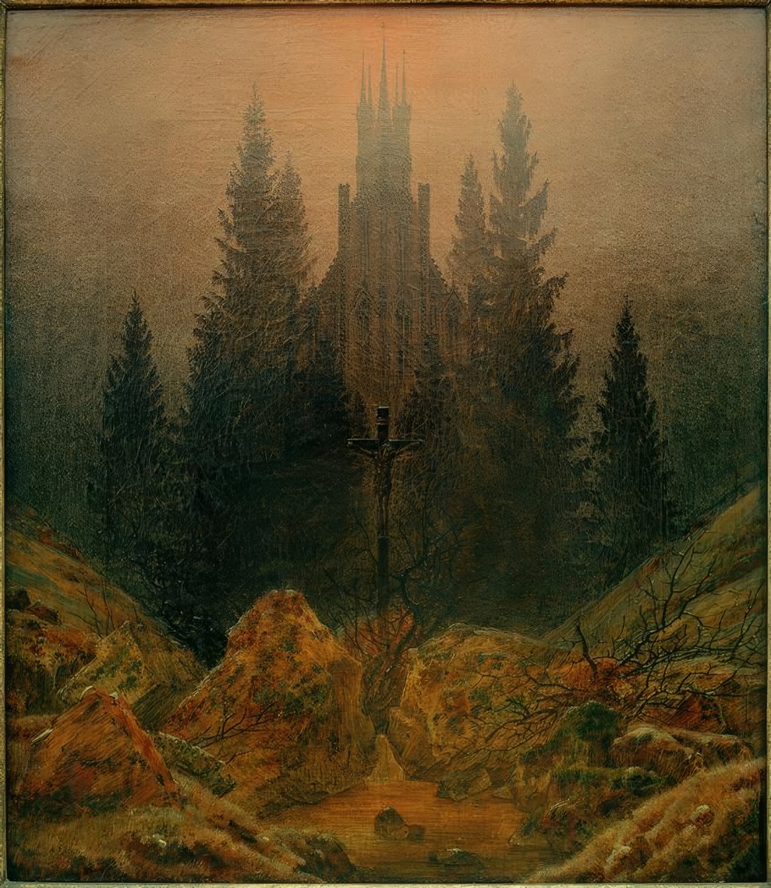 A kereszt a hegyekben alkotó: Caspar David Friedrich