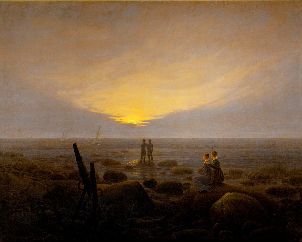 Holdfelkelte a tenger felett alkotó: Caspar David Friedrich