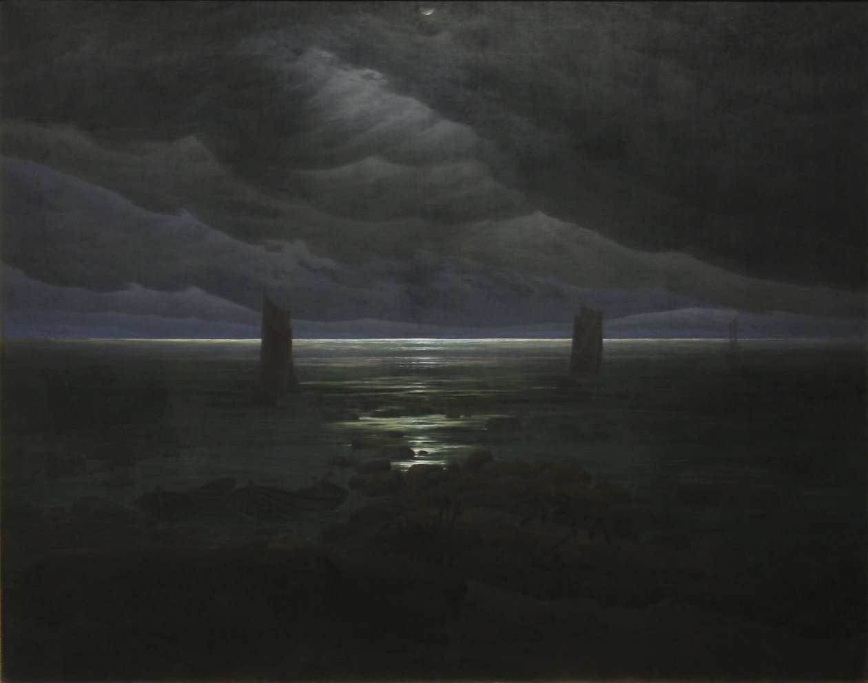 Tengerpart holdfényben alkotó: Caspar David Friedrich