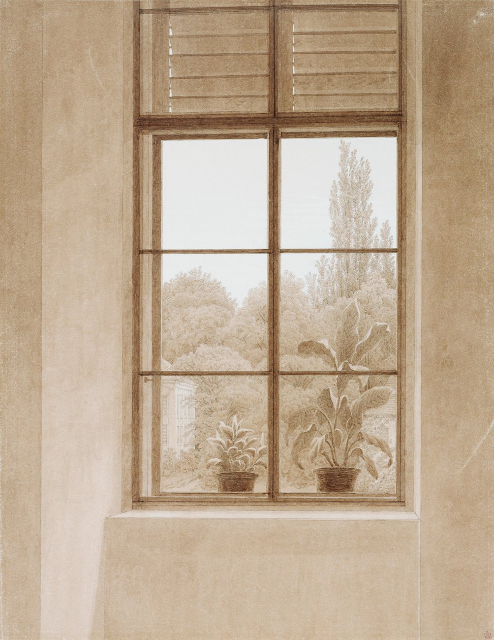 A parkra néző ablak, 1810-1811. alkotó: Caspar David Friedrich