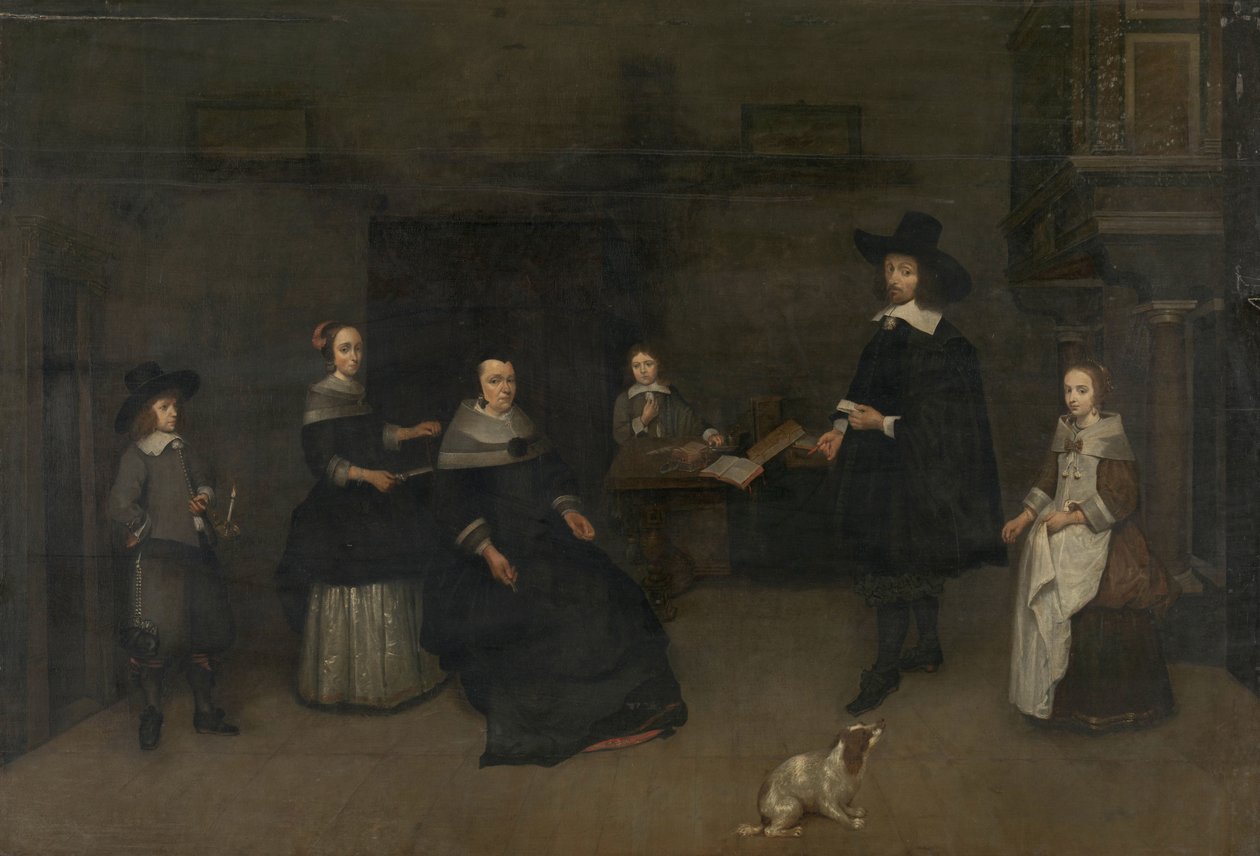 Családi jelenet alkotó: Caspar Netscher (attributed to)