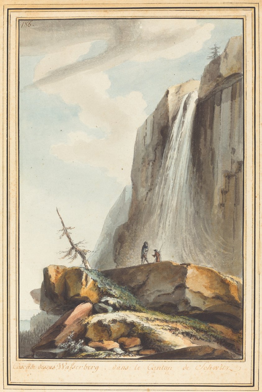 Cascade dessus Wasserberg (vízesés Wasserberg felett) alkotó: Caspar Wolf