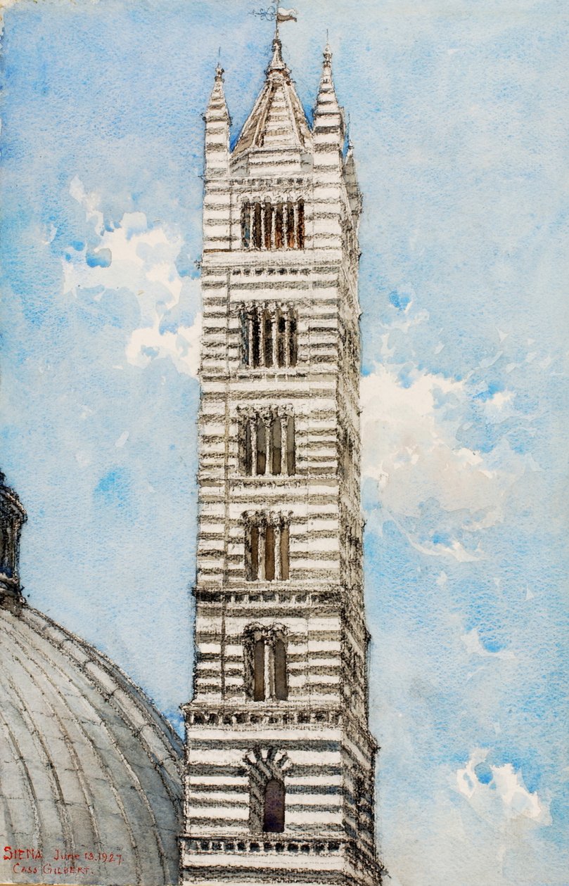 Cathedral Tower, Siena, 1927. alkotó: Cass Gilbert