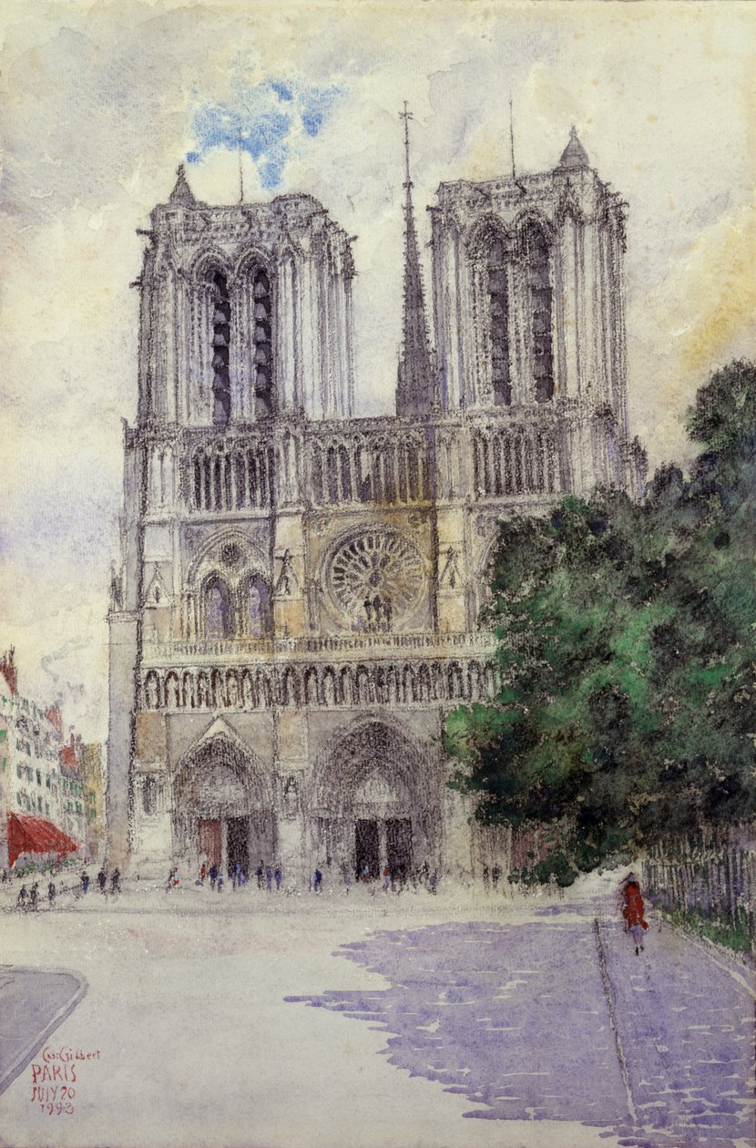Notre Dame-székesegyház, Párizs, 1933. alkotó: Cass Gilbert
