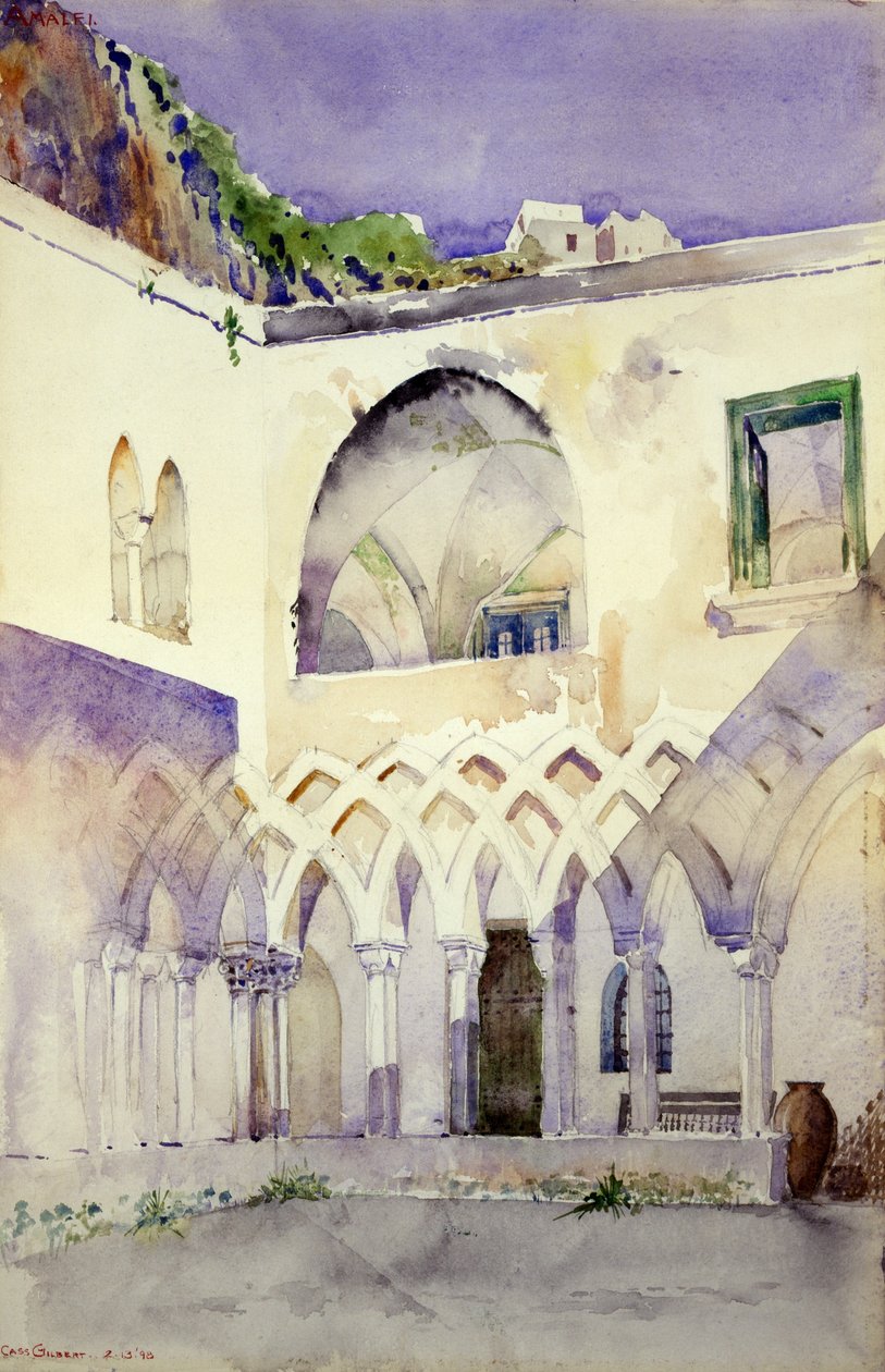 Udvar, Capucine kolostor, Amalfi alkotó: Cass Gilbert