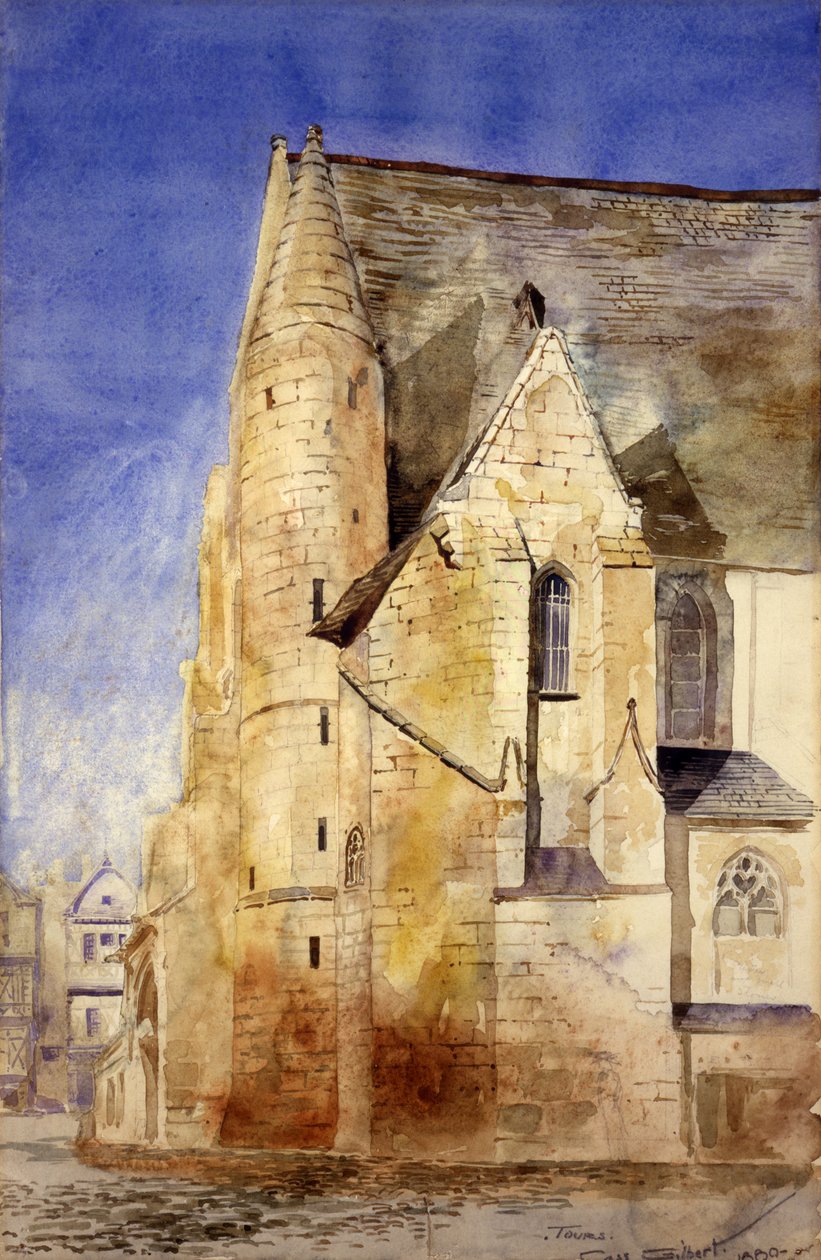 Old Church, Tours, Franciaország, 1880. alkotó: Cass Gilbert