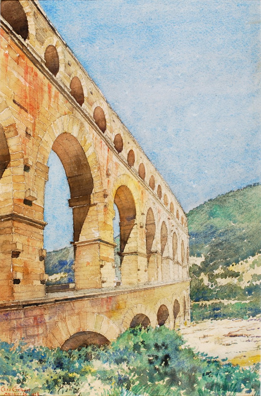 Pont du Gard, Franciaország, 1926. alkotó: Cass Gilbert