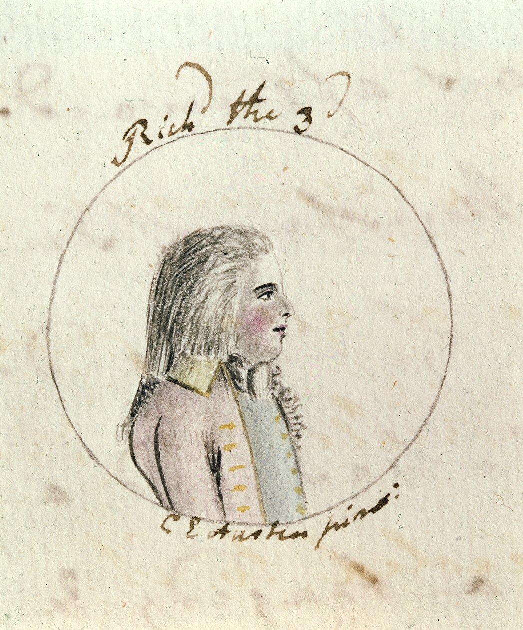 III. Richárd (1452-85) portréja 1790 körül (toll, tinta és WC papíron) alkotó: Cassandra Austen