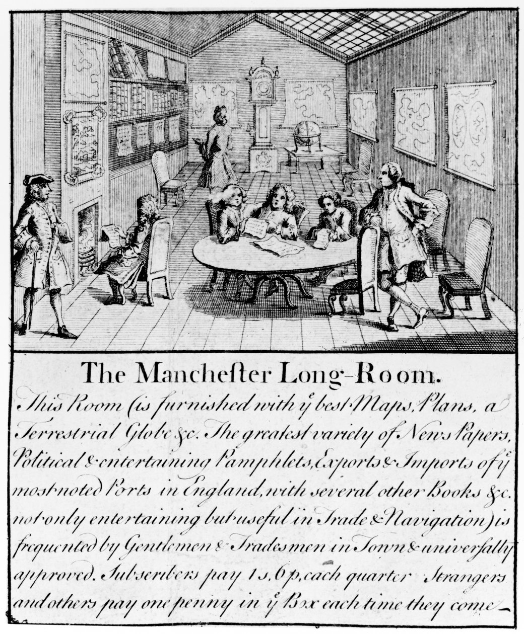 The Manchester Long Room, 1751 (466271 részlet) alkotó: Casson and Berry