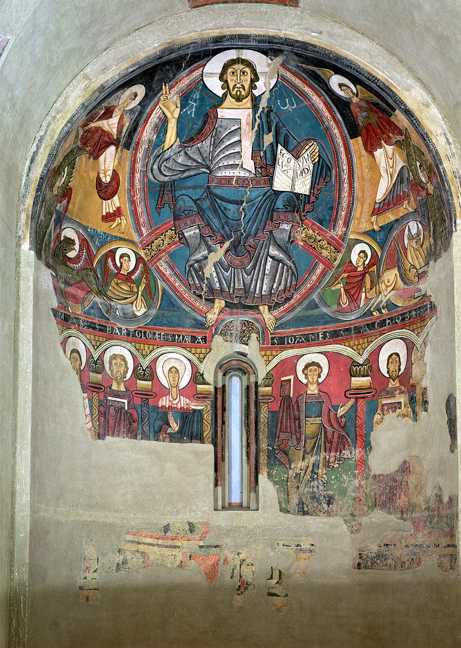 Krisztus a dicsőségben, a San Clemente de Tahull templomból, Lerida, Spanyolország alkotó: Catalan School