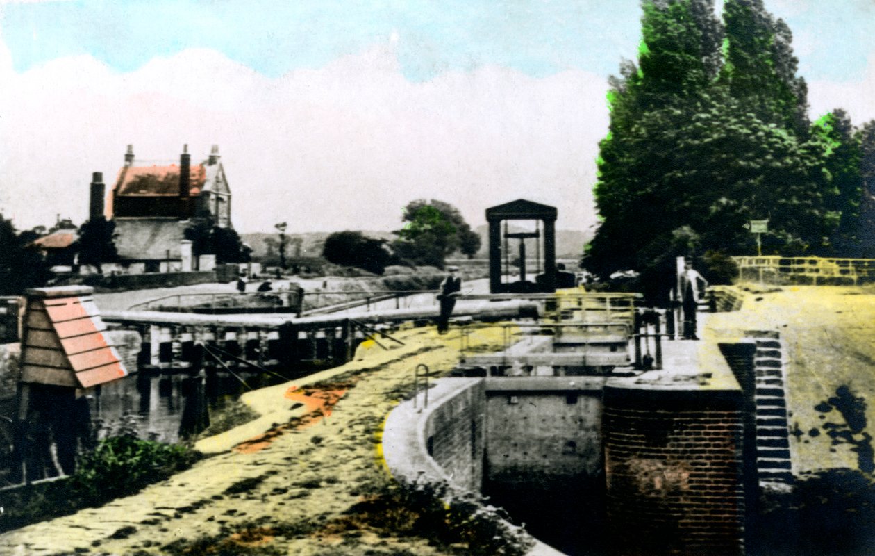 Teddington Lock, Richmond, London, 1926. alkotó: Cavenders Ltd