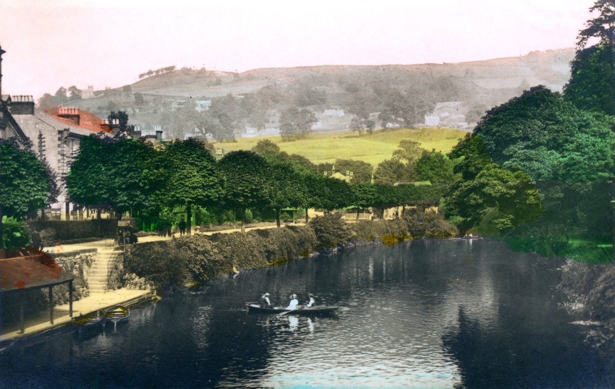 A Derwent folyó Matlocknál, Derbyshire-ben, 1926. alkotó: Cavenders Ltd