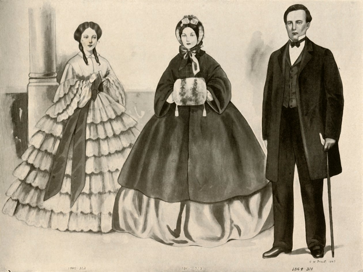 Ruházat 1860-1870, 1907, 1937. alkotó: Cecil W. Trout