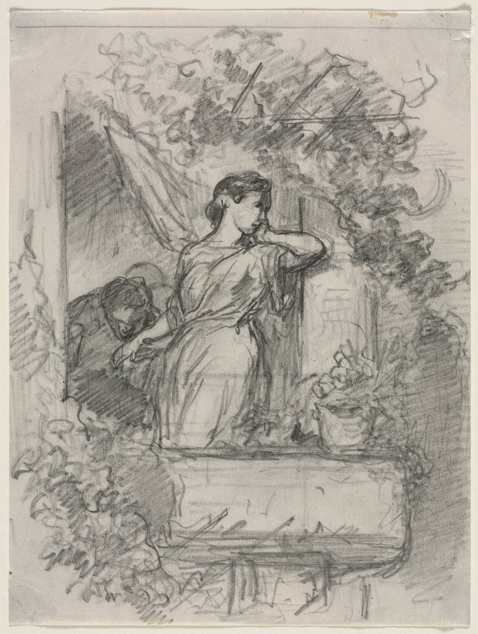 Az erkélyen alkotó: Celestin Francois Nanteuil