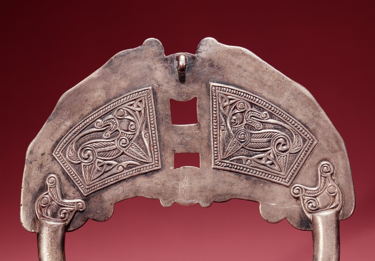 Részlet a Killamery bross alsó oldaláról, Killamery, Kilkenny megye, viking kori ezüst arany, üveg és borostyán részlettel, 390433 alkotó: Celtic