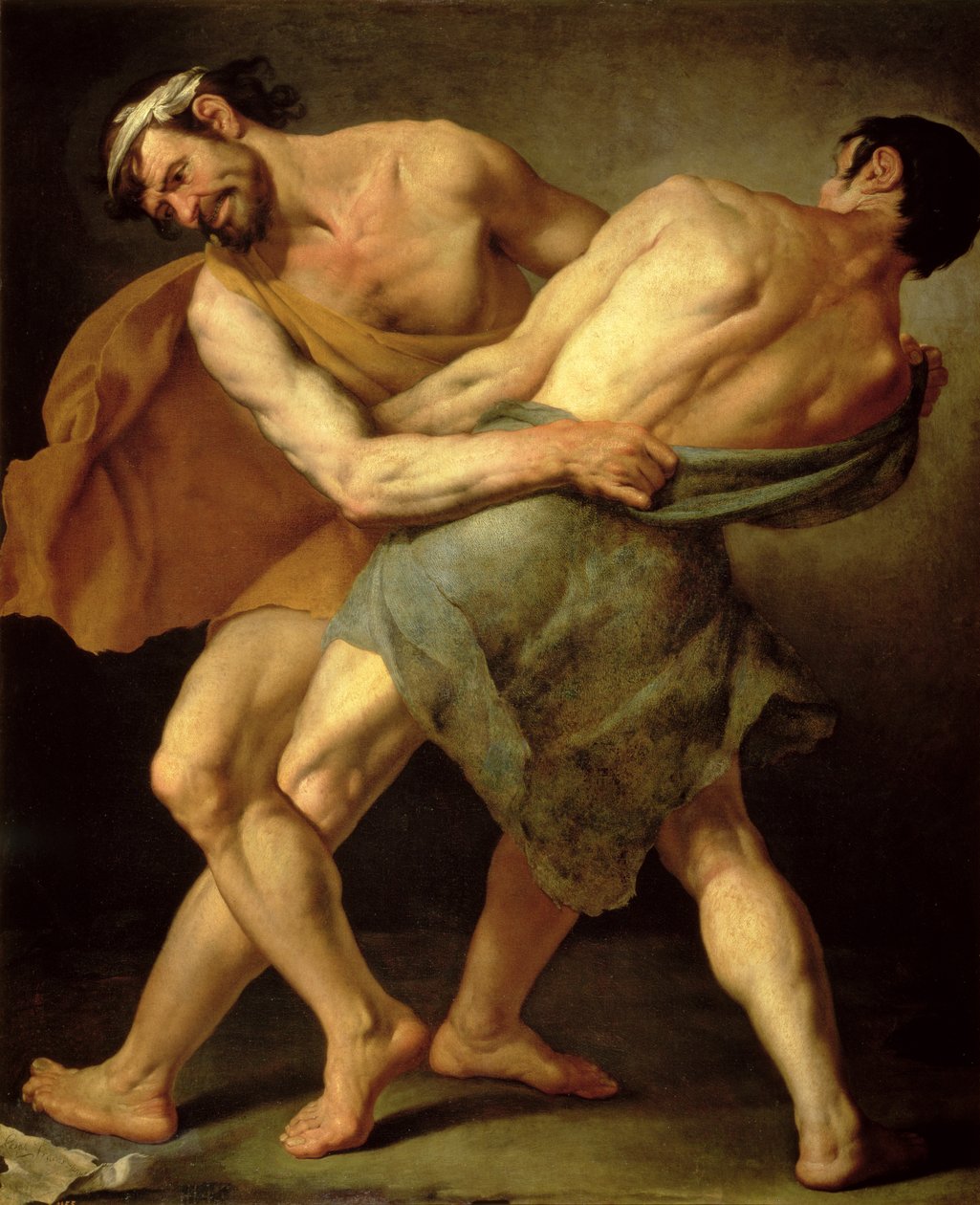 Két birkózó alkotó: Cesare Francazano