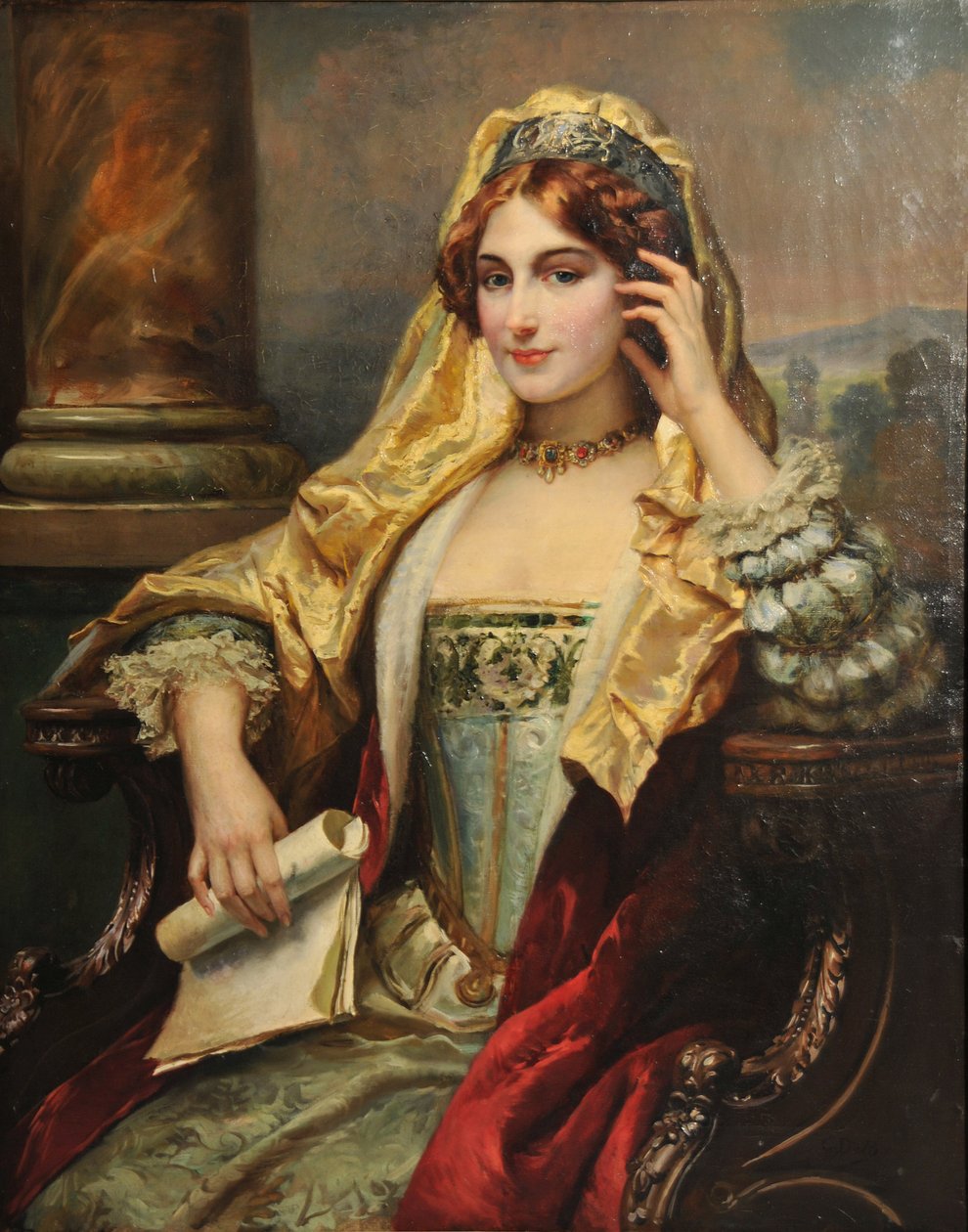 Meditáció, 1880. alkotó: Cesare Agostino Detti