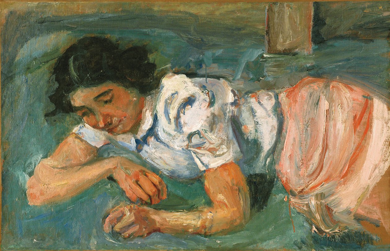Fiatal nő feküdt a fűben alkotó: Chaim Soutine