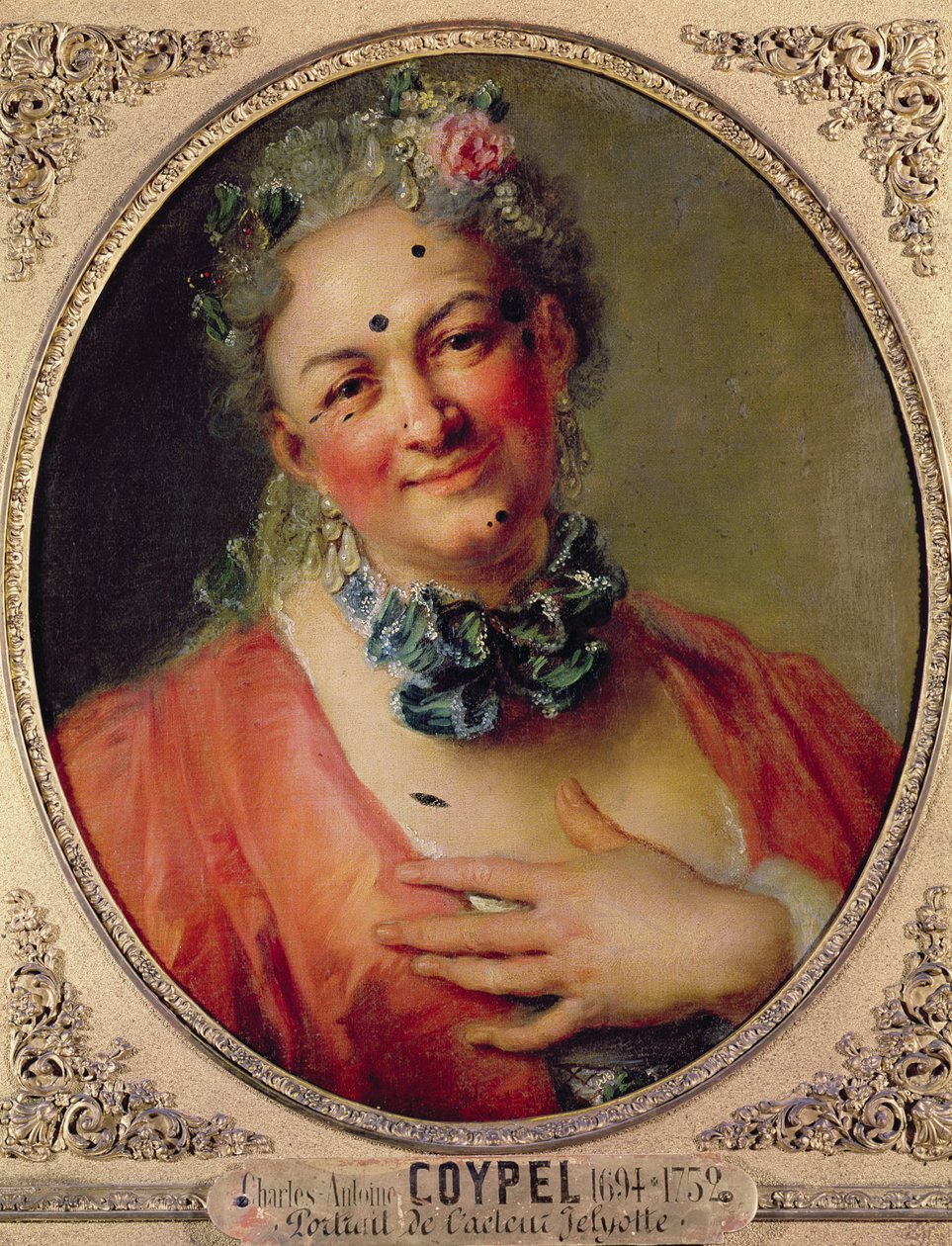 Az énekes Pierre de Jelyotte (1713-97) portréja női jelmezben, 1745 körül alkotó: Charles Antoine Coypel