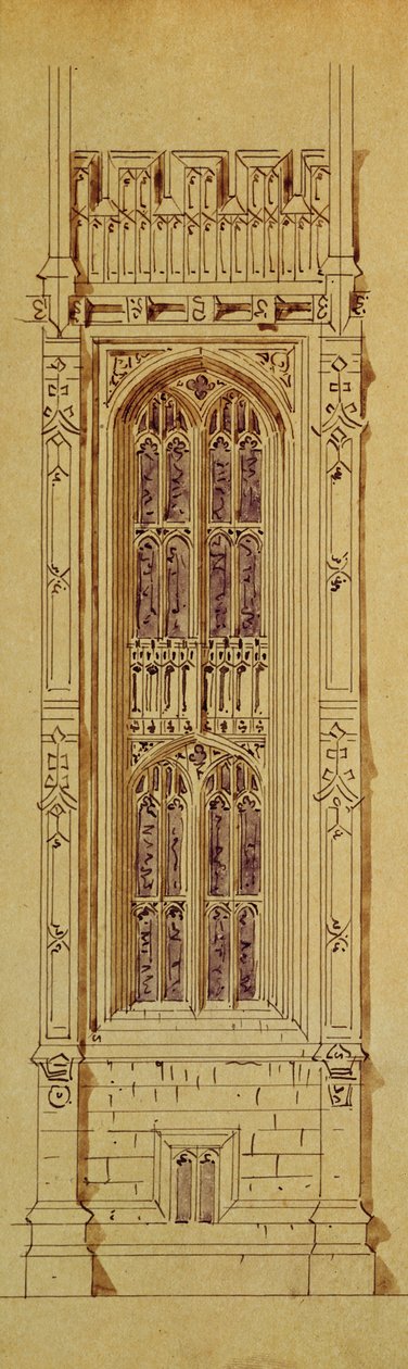 Toronyterv, a New Palace of Westminster rajzok mappájából (toll és tus mosás, papír) alkotó: Charles Barry