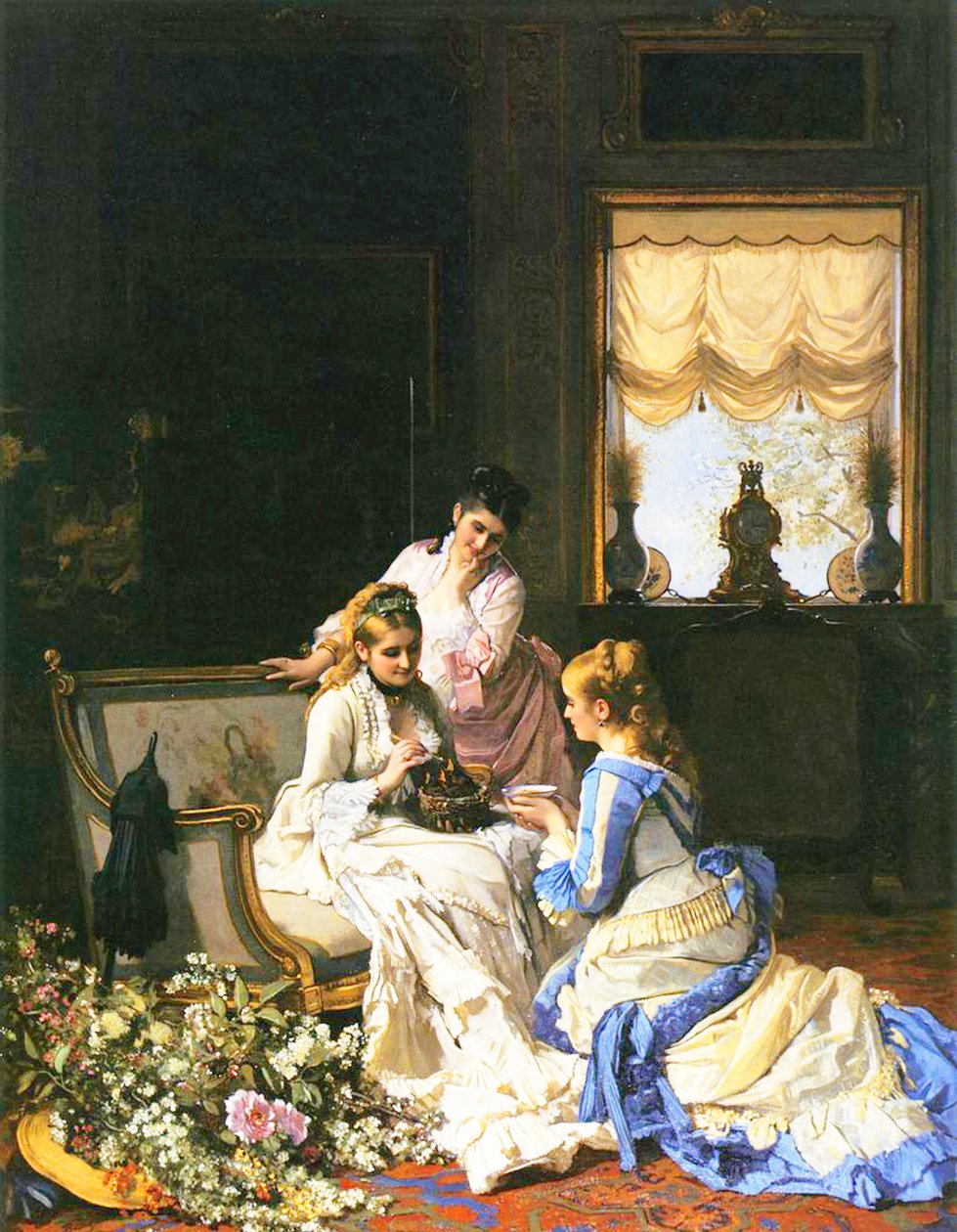 Lányok fészekkel alkotó: Charles Baugniet
